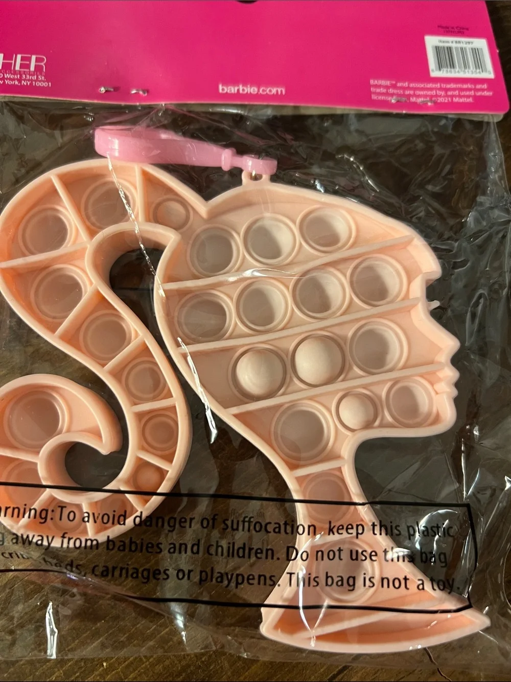 Barbie Peach Silhouette Popper Keychain